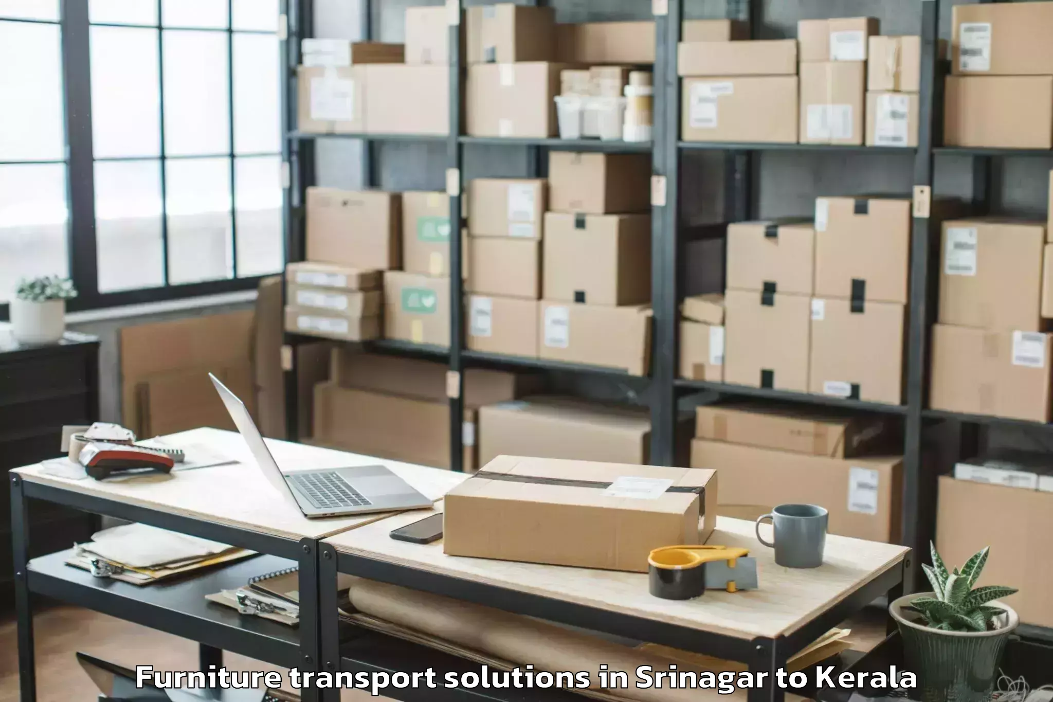 Trusted Srinagar to Kiliyanthara Furniture Transport Solutions